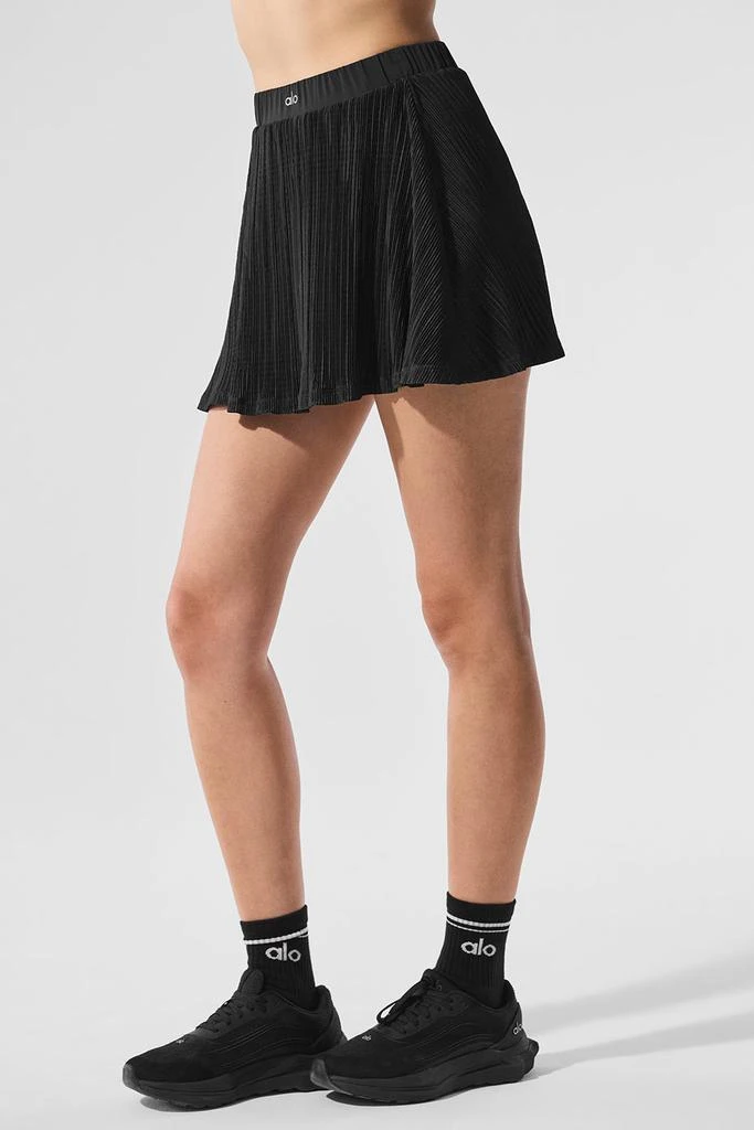 Alo Micro Plisse Tennis Skirt - Black 4