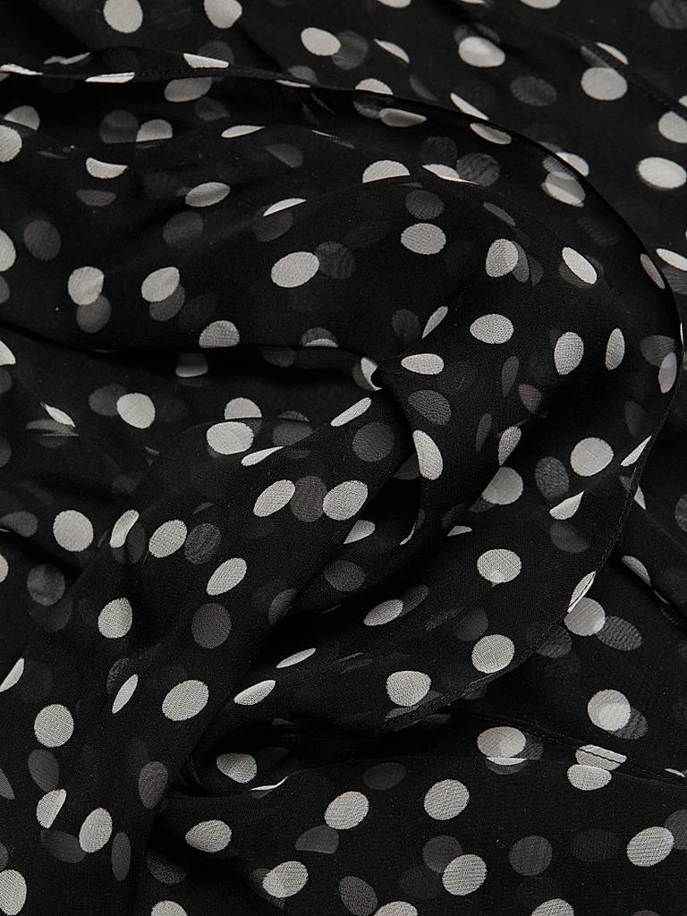 Dolce & Gabbana Sheer Polka Dot Chiffon Silk One-Shoulder Midi Dress 7