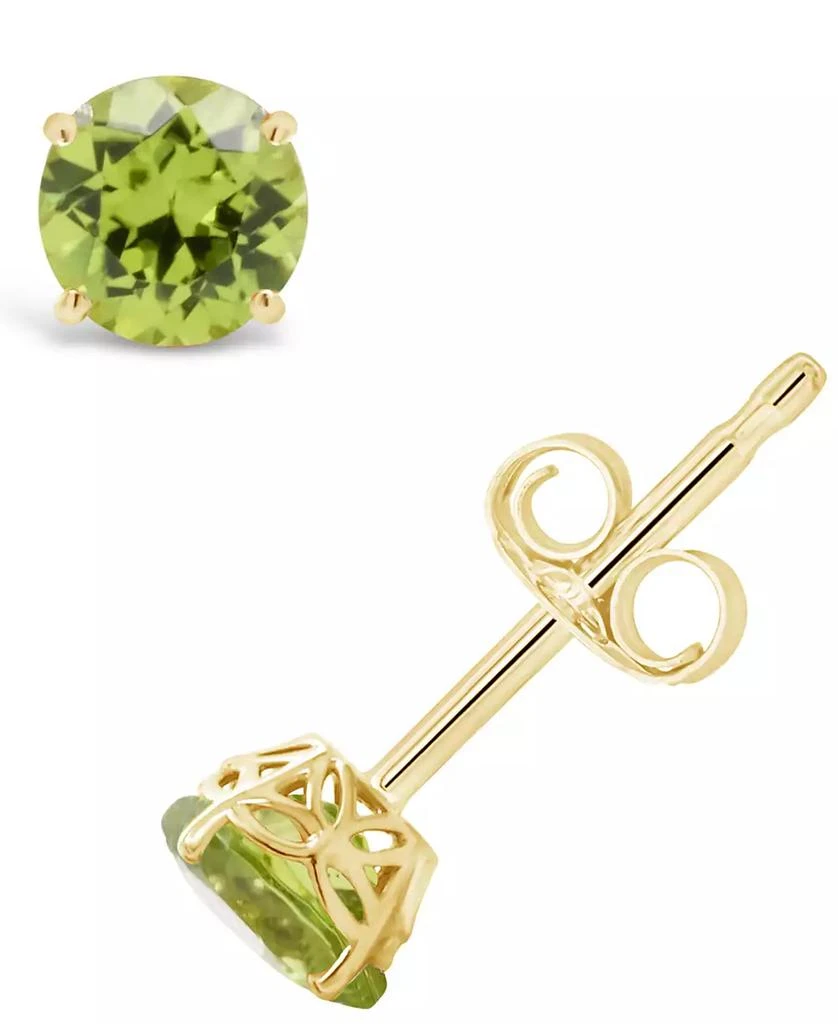 Macy's Peridot (1 ct. t.w.) Stud Earrings in 14K Yellow Gold 1