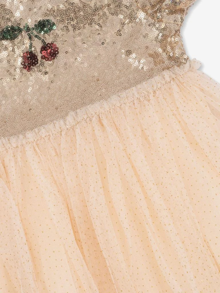 Konges Slojd Girls Starla Puff Sleeve Dress in Gold 4