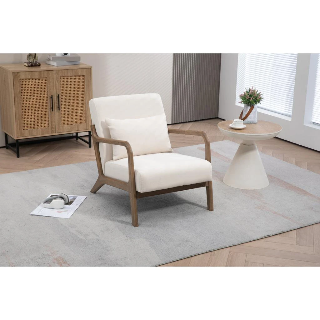 Streamdale Furniture Streamdale Mid Century Modern Accent Chair with Wood Frame and Waist Cushion