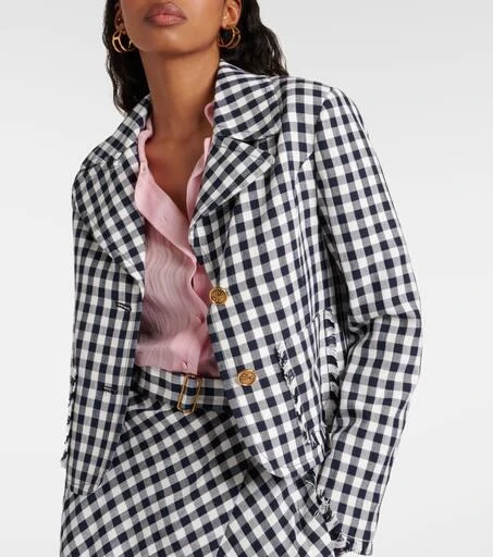 ETRO Gingham cropped blazer 4