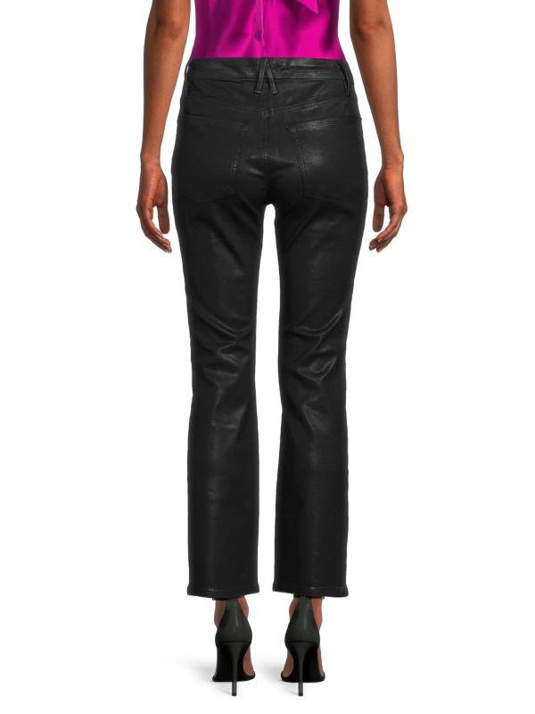 Good American Good Straight High-Rise Coated Cropped Straight-Leg Jeans 2
