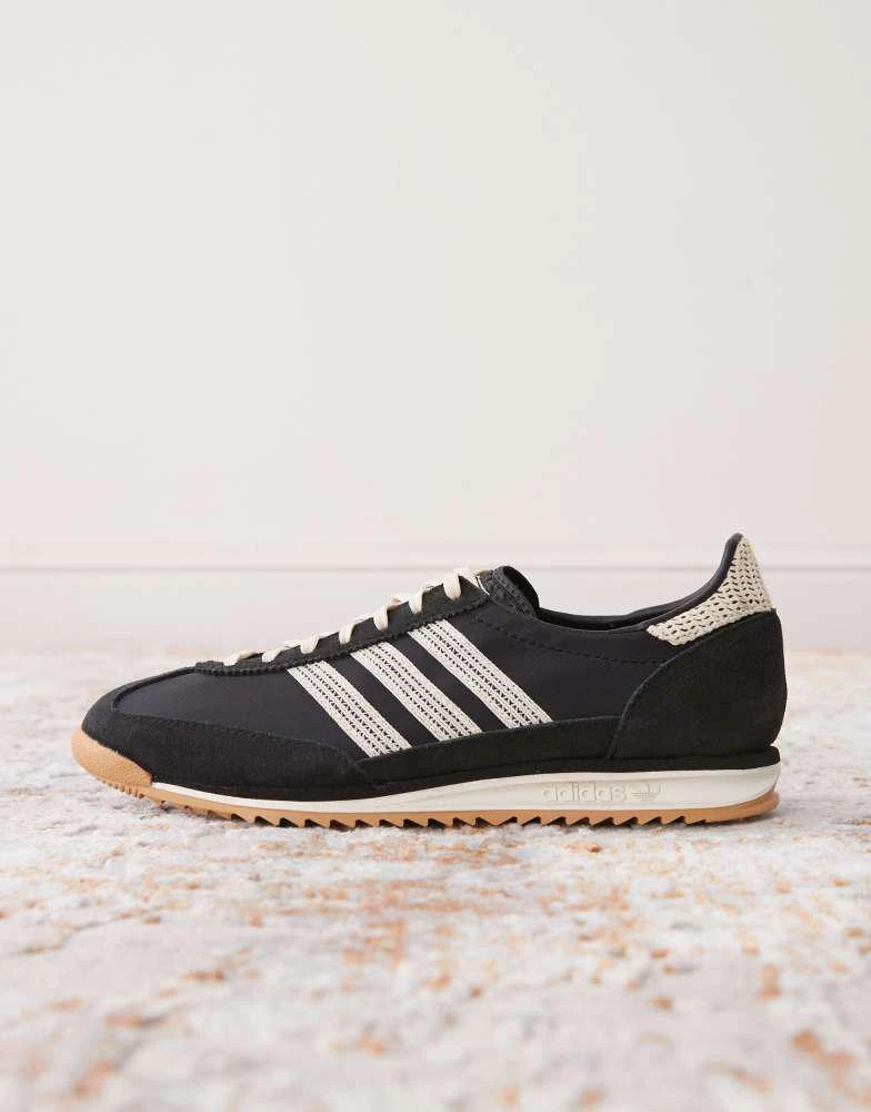 Adidas adidas Originals SL 72 OG crochet trainers in black and cream 2