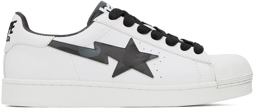 Bape White & Black Skull Sta Sneakers 1