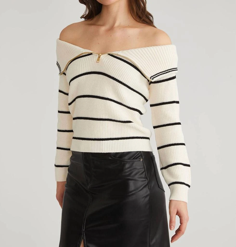 525 America 525 America - Barrow Stripe Off Shoulder Pullover Sweater 4