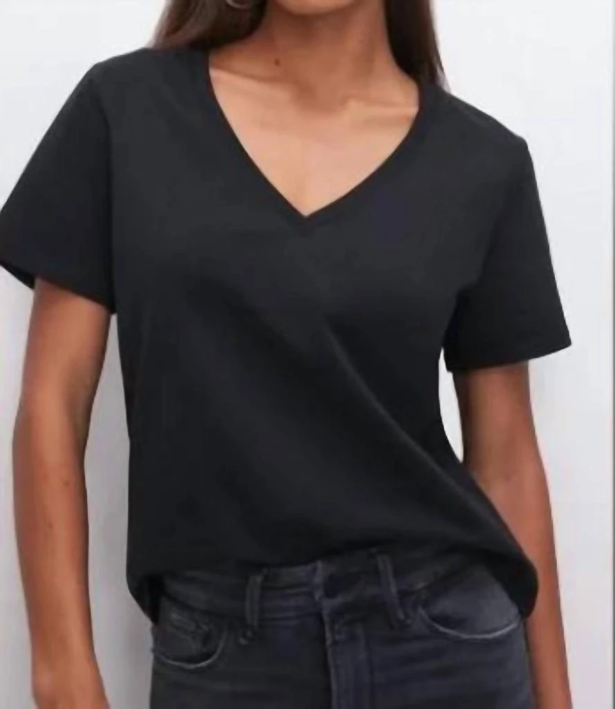 Good American Good American - Cotton Classic V Neck Tee 1