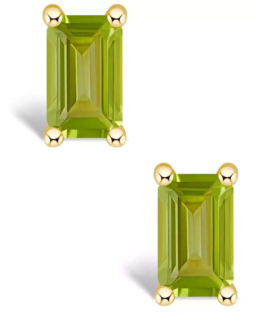 Macy's Peridot (3/4 ct. t.w.) Stud Earrings in 14K White Gold or 14K Yellow Gold 3