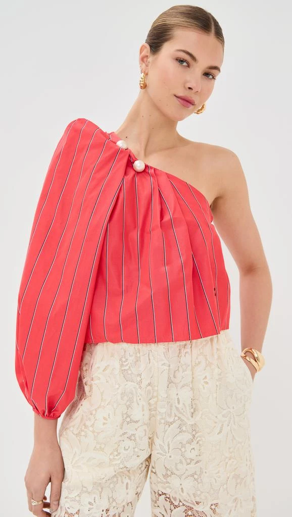 Nackiye Antiparos One Shoulder Shawl Top 1