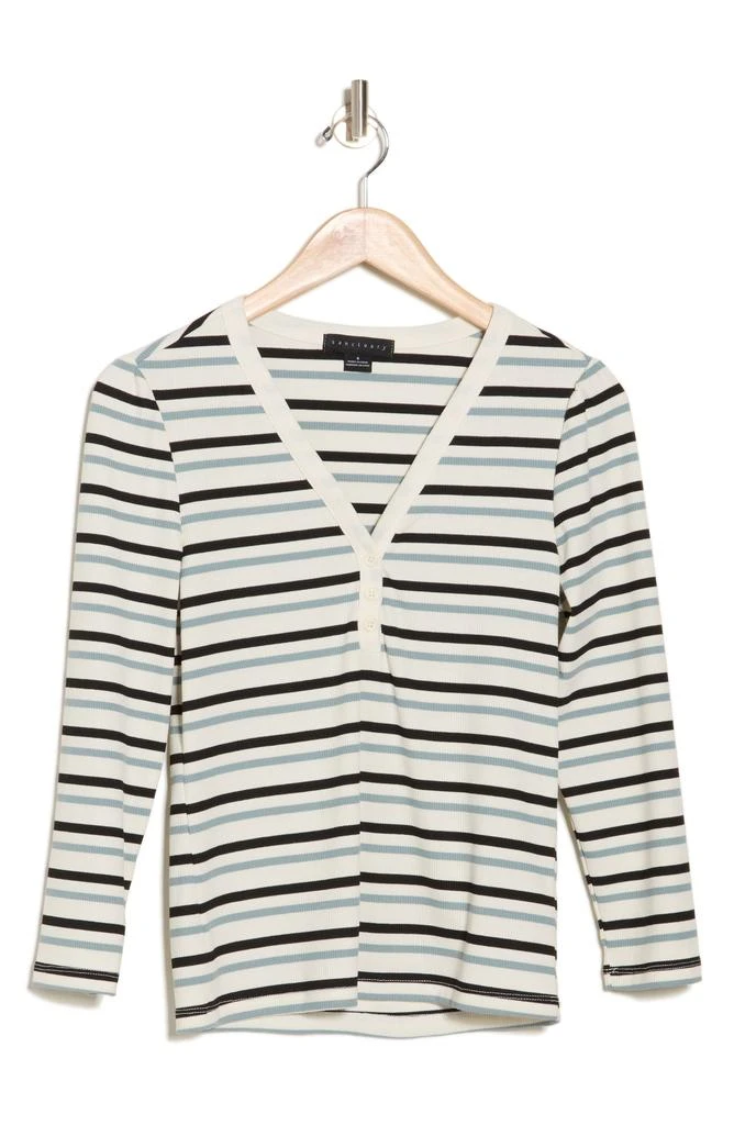 Sanctuary Stripe Long Sleeve Henley T-Shirt 3