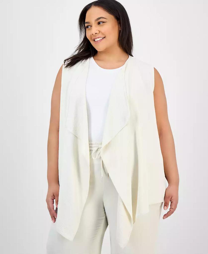 JONES NEW YORK Plus Size Cascade Open-Front Vest