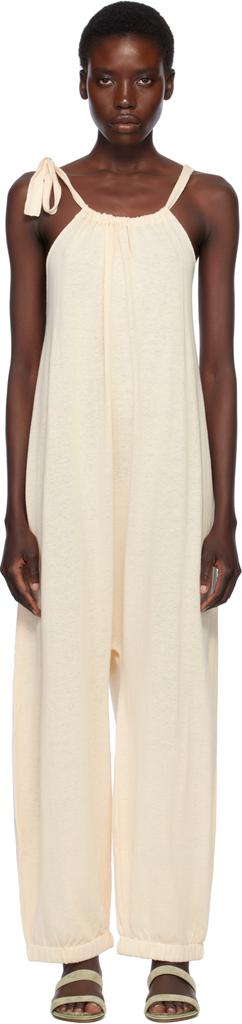 LAUREN MANOOGIAN Beige Gather Jumpsuit