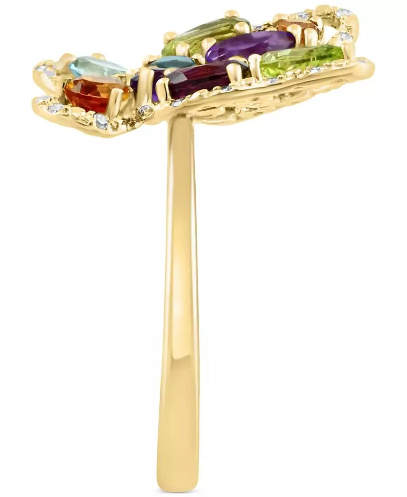 LALI Jewels Multi-Gemstone (1-3/4 ct. t.w.) 
Diamond (1/8 ct. t.w.) Butterfly Ring in 14k Gold 4
