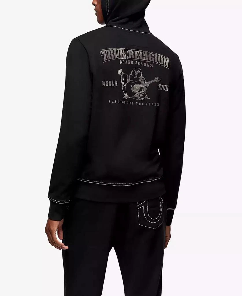 True Religion Men's Classic Logo Zip Up Drawstring Hoodie 2