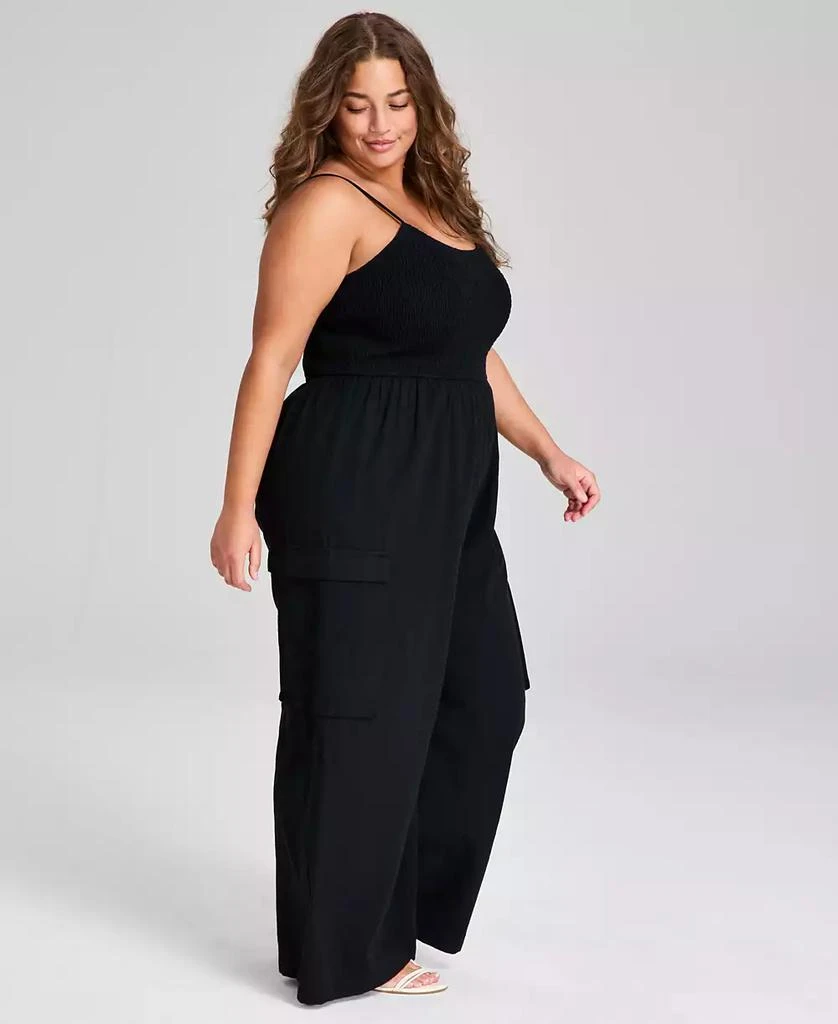 And Now This Trendy Plus Size Smocked Jumpsuit, Created for Macy's 3