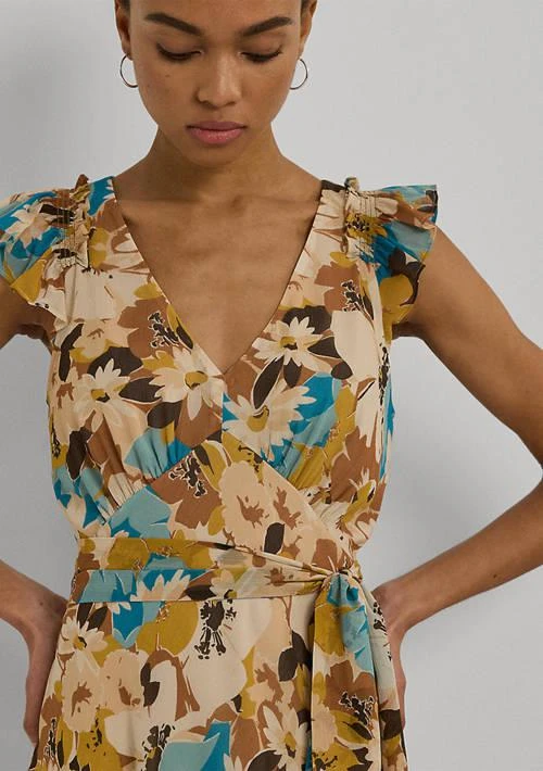 Ralph Lauren Ralph Lauren Women S Floral Belted Crinkle Georgette Dress 3