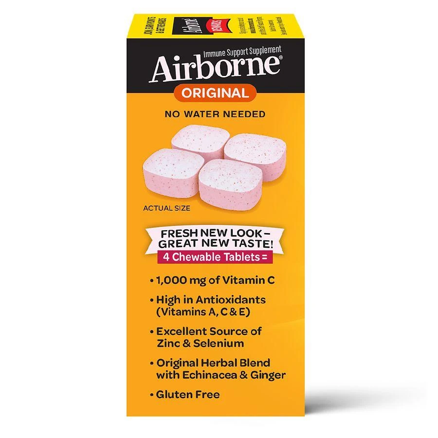 Airborne Immune Support Chewable Tablets Minerals & Herbs with Vitamin C, E, Zinc Very Berry 10