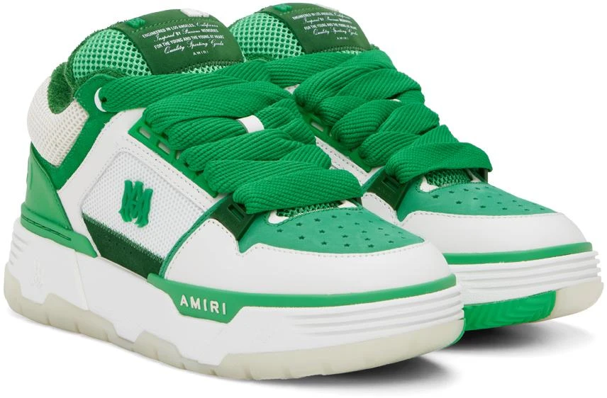 AMIRI White & Green MA-1 Sneakers 4