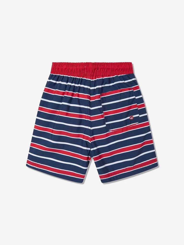 Soli Swim Boys Striped Beach Shorts in Red (UPF50+) 2