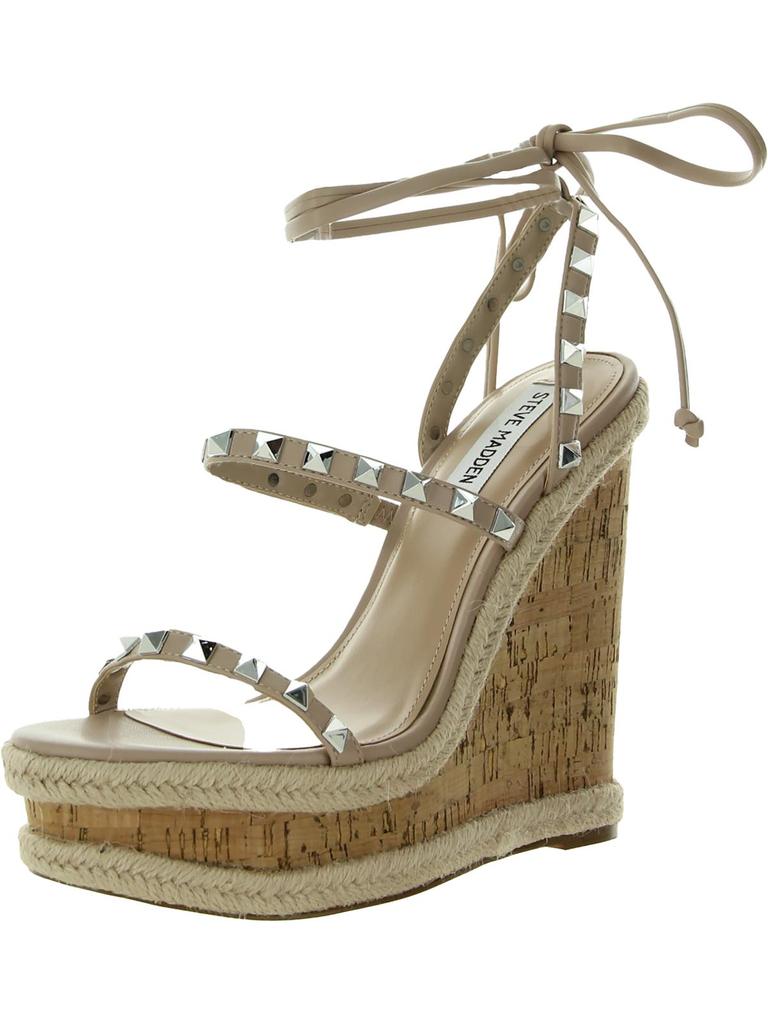 Steve Madden Tinsley Womens Faux Leather Ankle Platform Heels