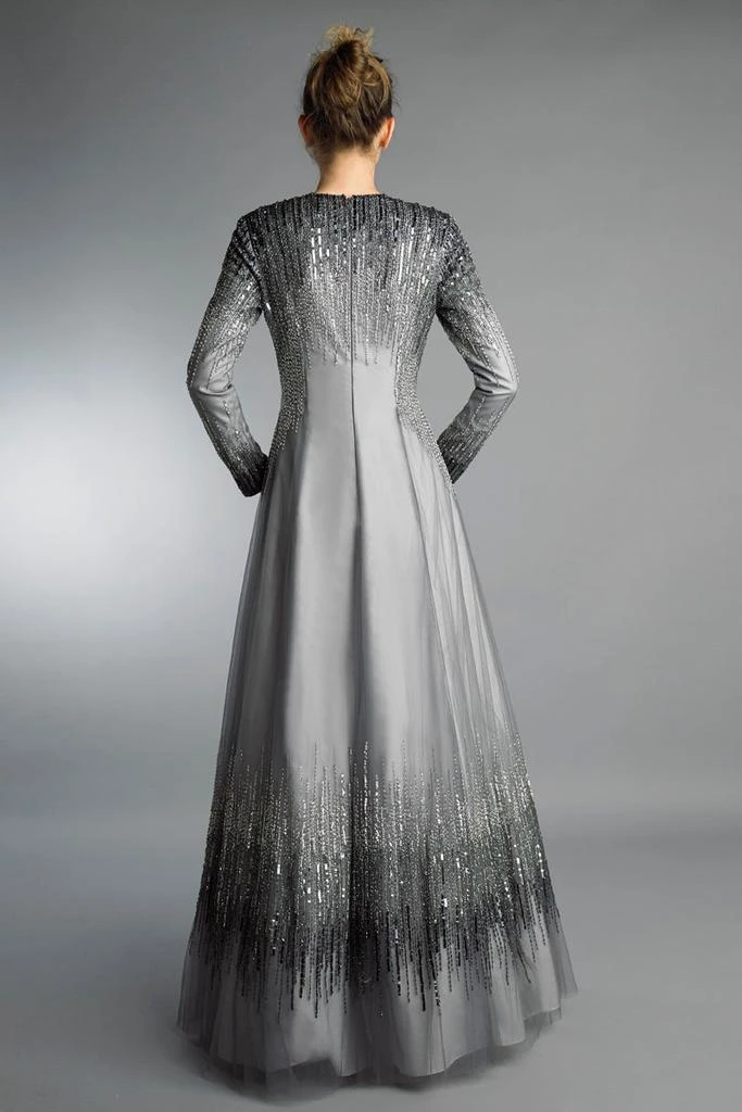 Basix Black Label Long Sleeve Sequin Gown 2
