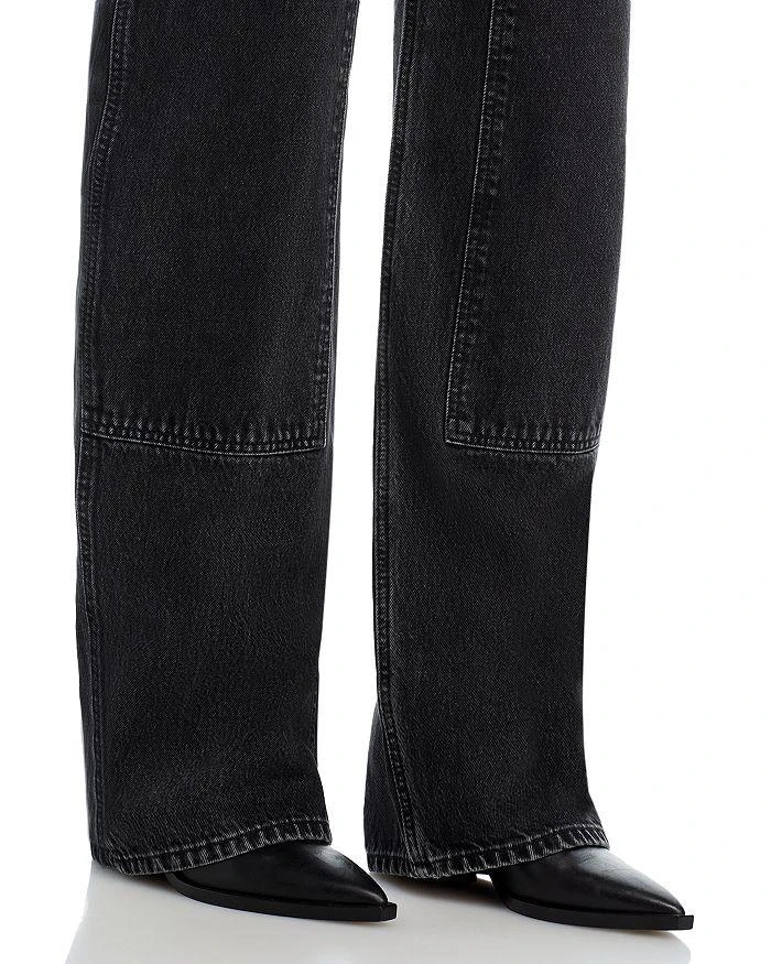 Re/Done Super High Workwear Wide Leg Jeans in Shaded Black 6