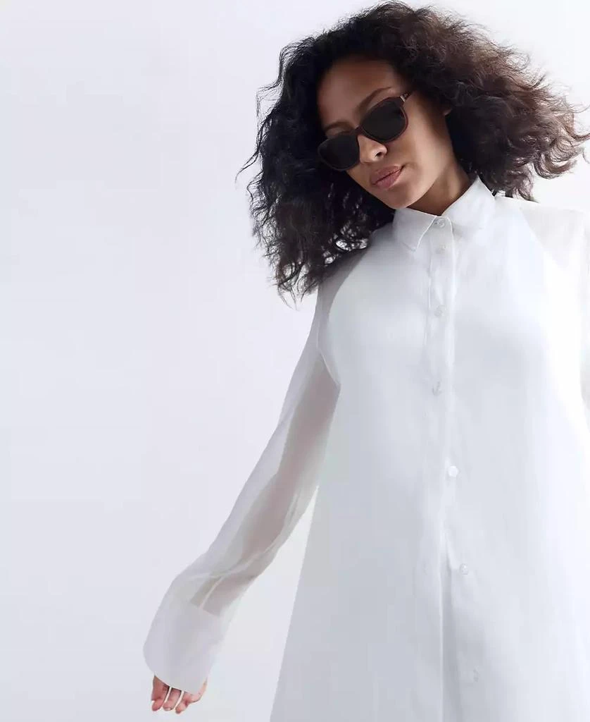 Kenneth Cole Women's Sheer Oversized Tunic Shirt 6