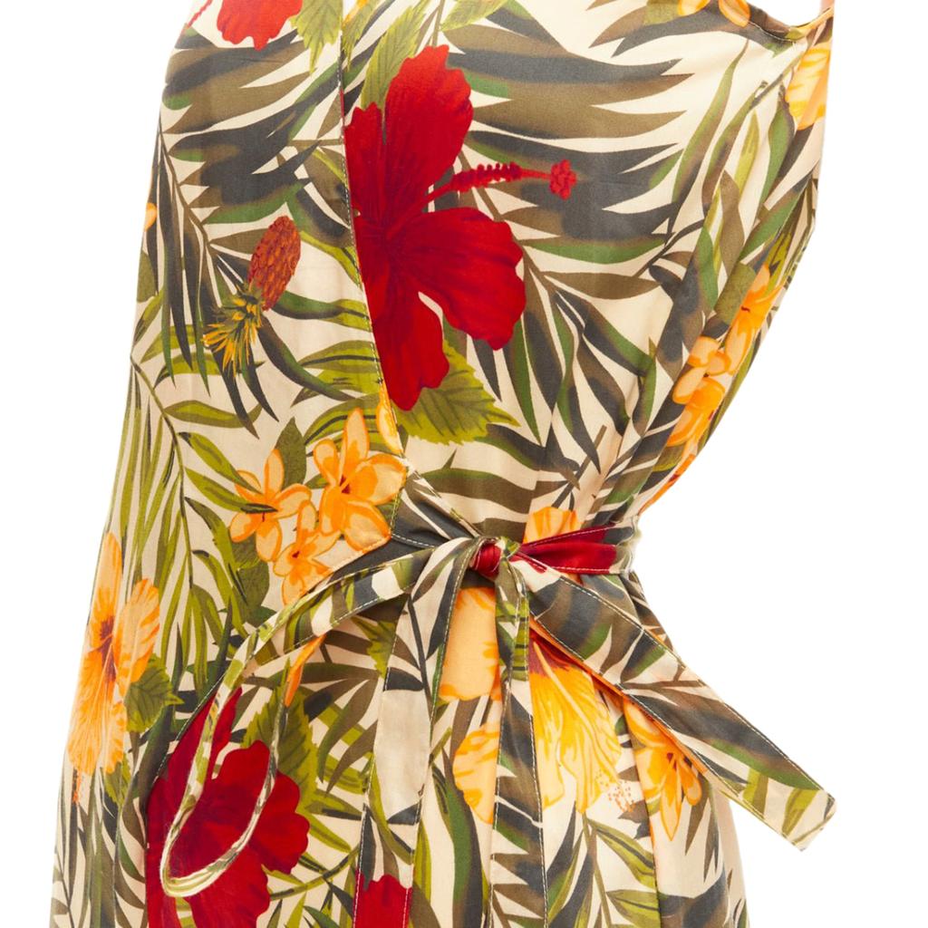 MIGUELINA tropical floral print wrap jumpsuit