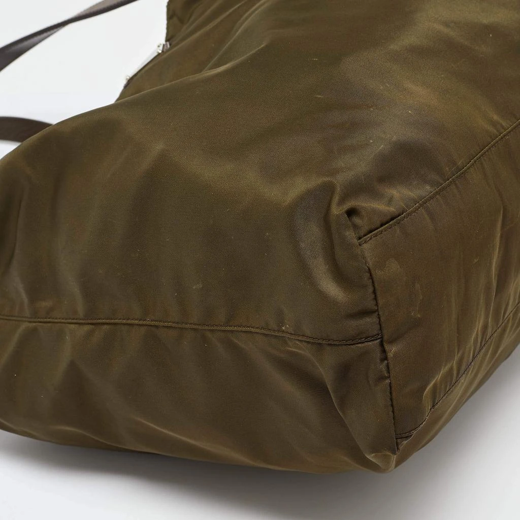Prada Prada Olive Green Nylon and Leather Shopper Tote 13