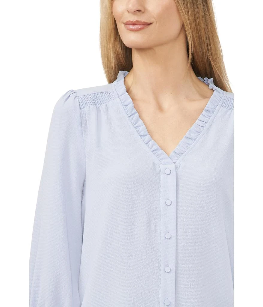 CeCe 3/4 Sleeve Ruffled V-Neck Blouse 3