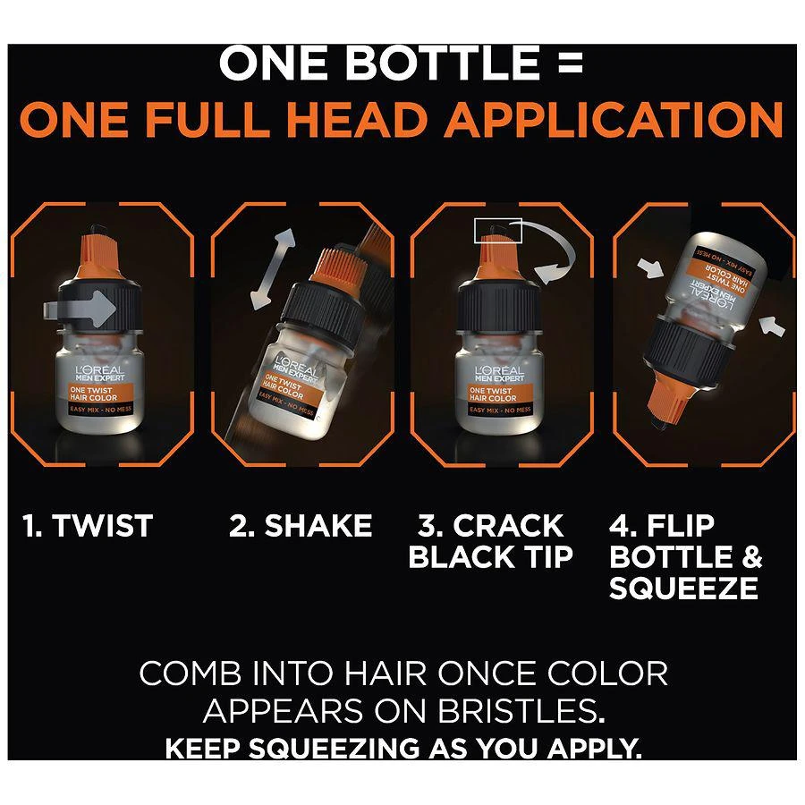 L'Oreal Paris Men's Expert Easy Apply One-Twist Permanent Men's Hair Color, Gray Coverage 2