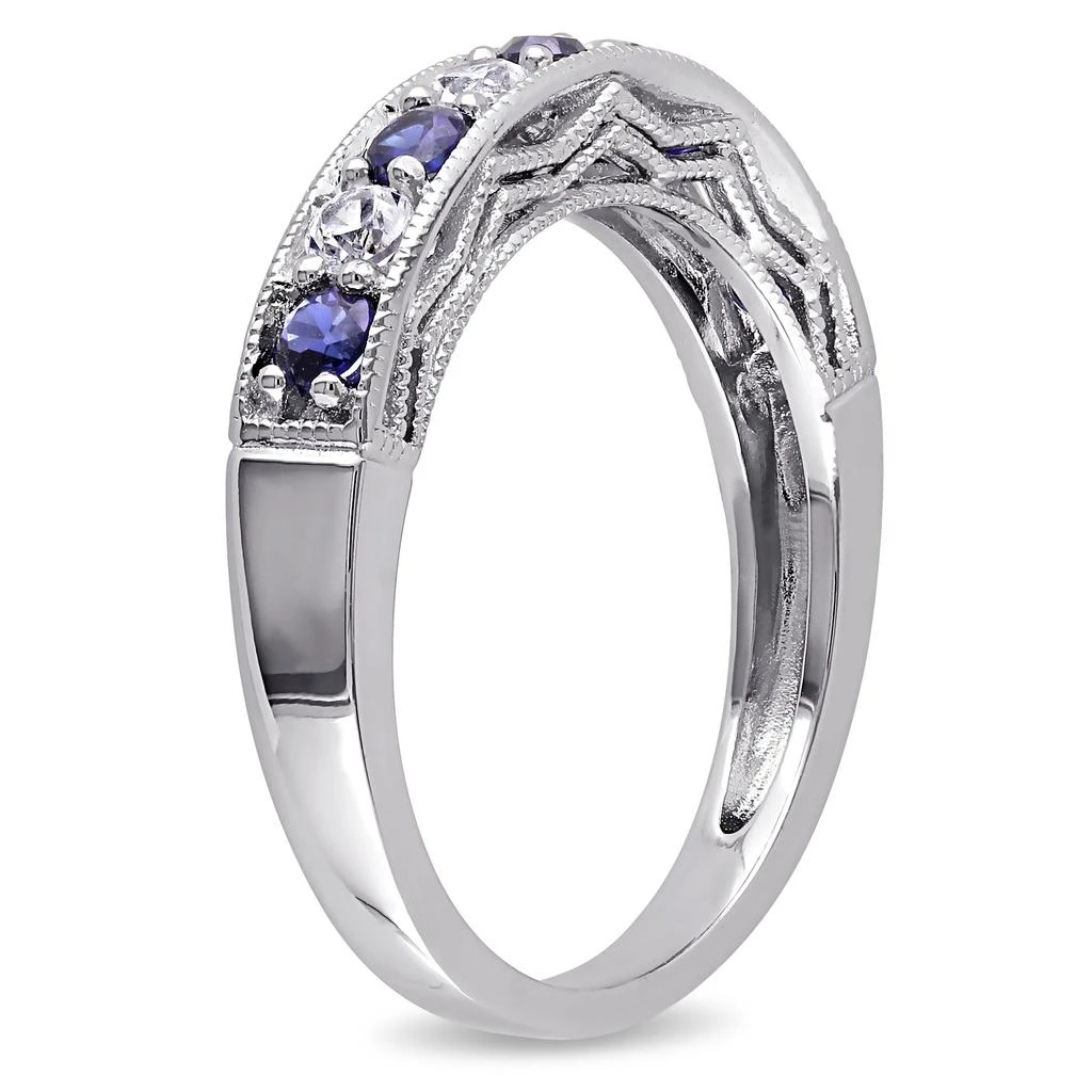 Mimi 
Max 4/5ct TGW Created Blue and Created White Sapphire Anniversary Band in Sterling Silver 6