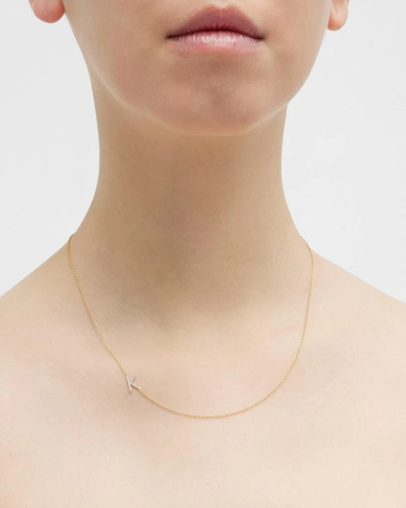 Zoe Lev Diamond Asymmetrical Initial Necklace, K 2