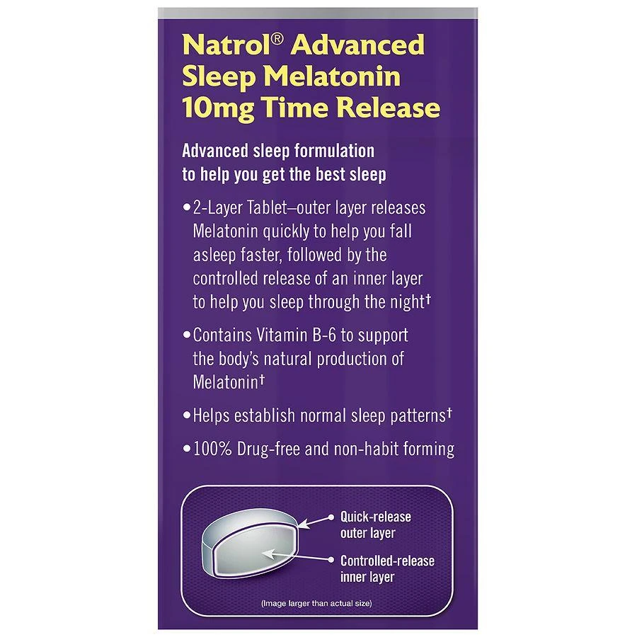 Natrol Advanced Sleep Melatonin 10 mg Time-Release Tablets 2