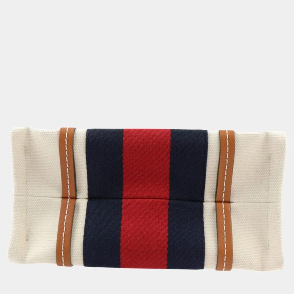 Gucci Gucci Beige Red Navy Green Brown Canvas Leather Sherry Line Interlocking G Mini Tote Bag 5