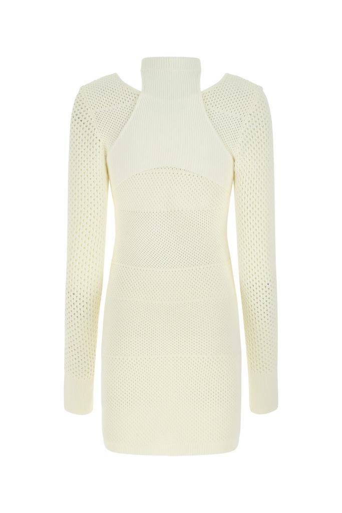 ANDREA ADAMO Ivory stretch viscose blend dress