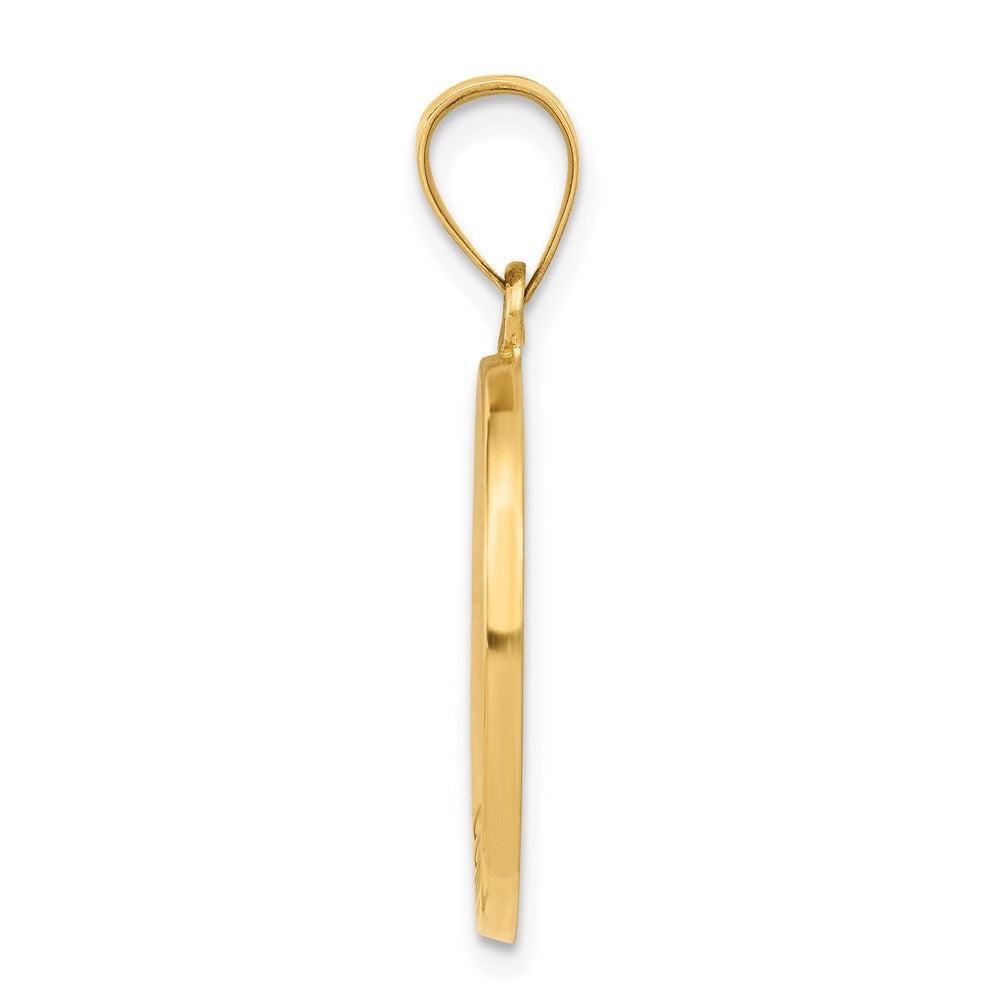 Diamond2Deal 14k Yellow Gold Confirmation Medal Hollow Round Pendant