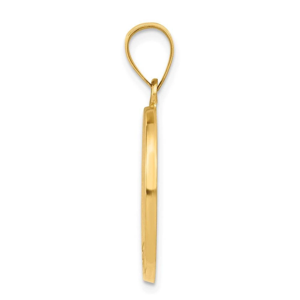 Diamond2Deal 14k Yellow Gold Confirmation Medal Hollow Round Pendant 2