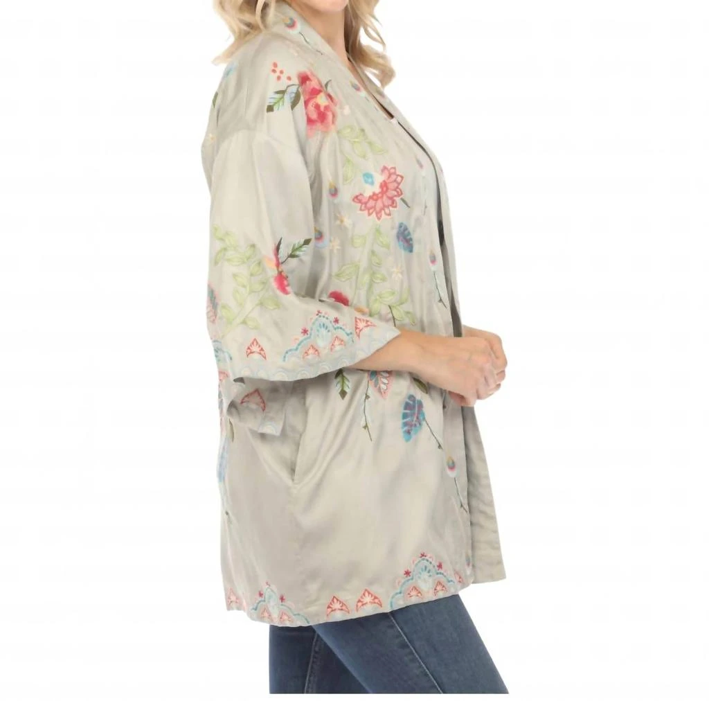 Johnny Was Emika Embroidered Kimono Top In Sand 2