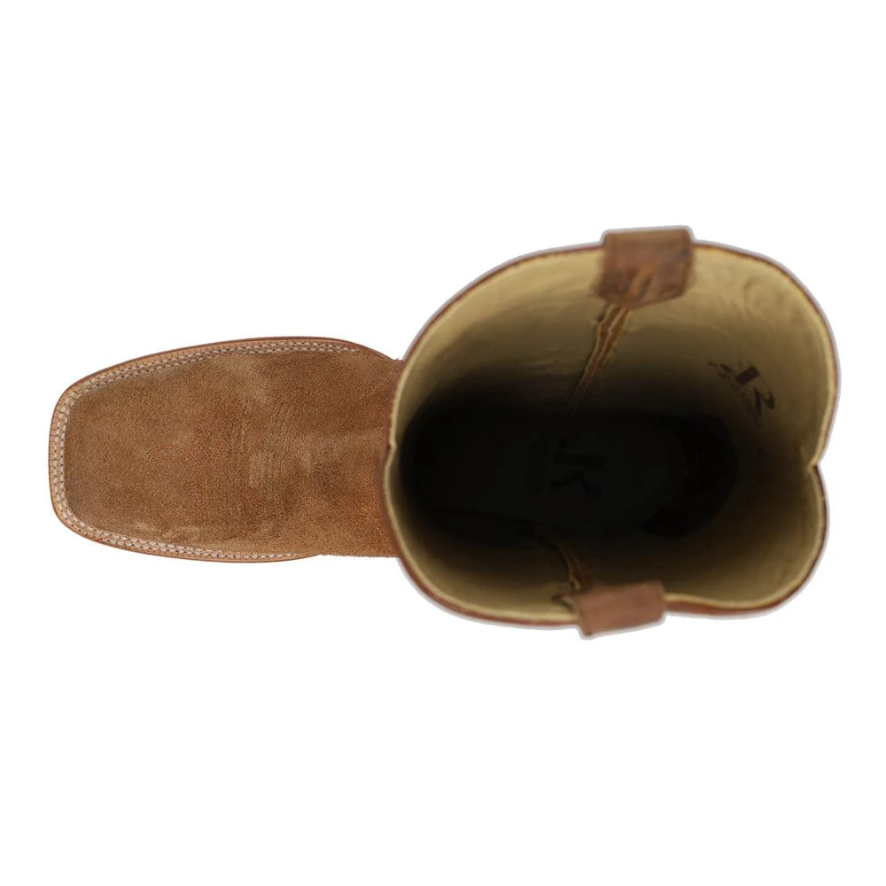 R. Watson Boots Rough Out Wide Square Toe Cowboy Boots 4