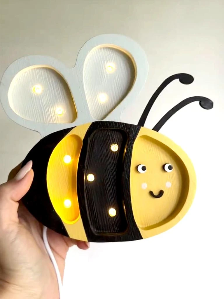 Little Lights Little Lights Happy Bee Lamp in Yellow (16x18.5x5.5 cm) 4