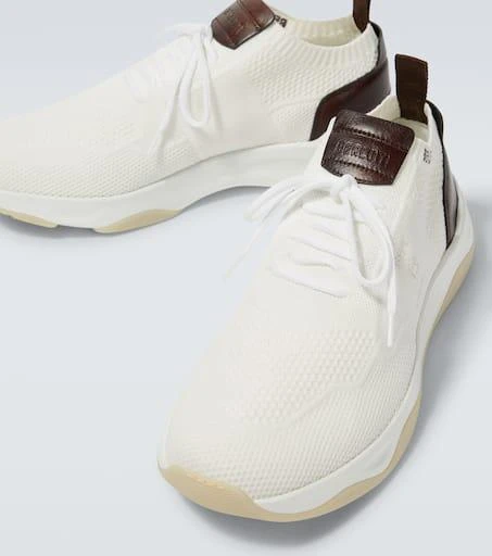 Berluti Shadow knitted leather-trimmed sneakers 3