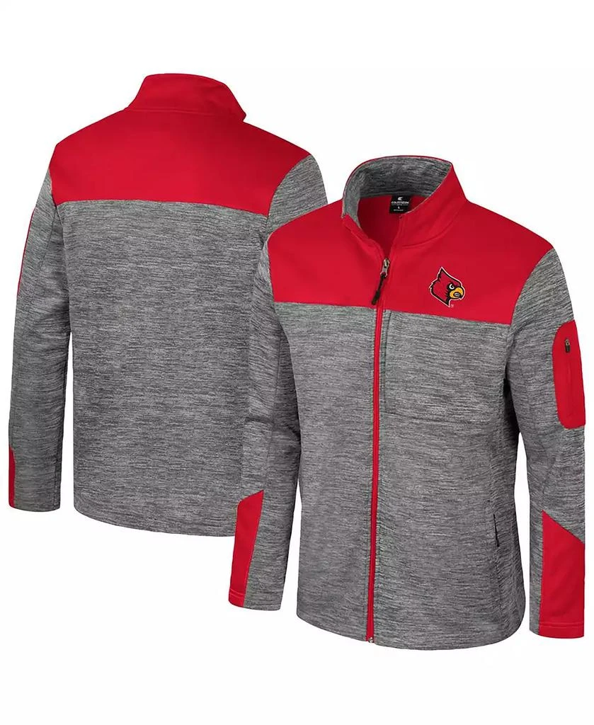 Colosseum Men's Gray/Red Louisville Cardinals Guard Full-Zip Jacket 1