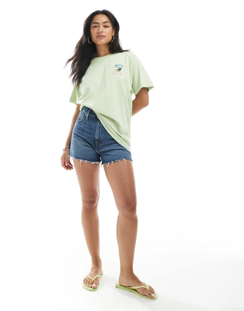 Miss Selfridge Miss Selfridge spicy marg oversized graphic tee in green 2