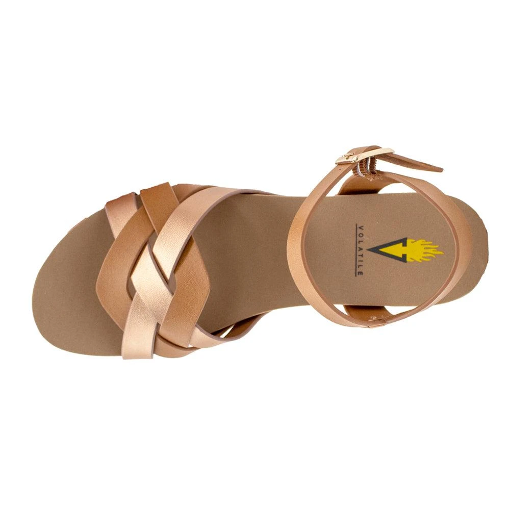 VOLATILE Edna Cork Metallic Wedge Sandals 4