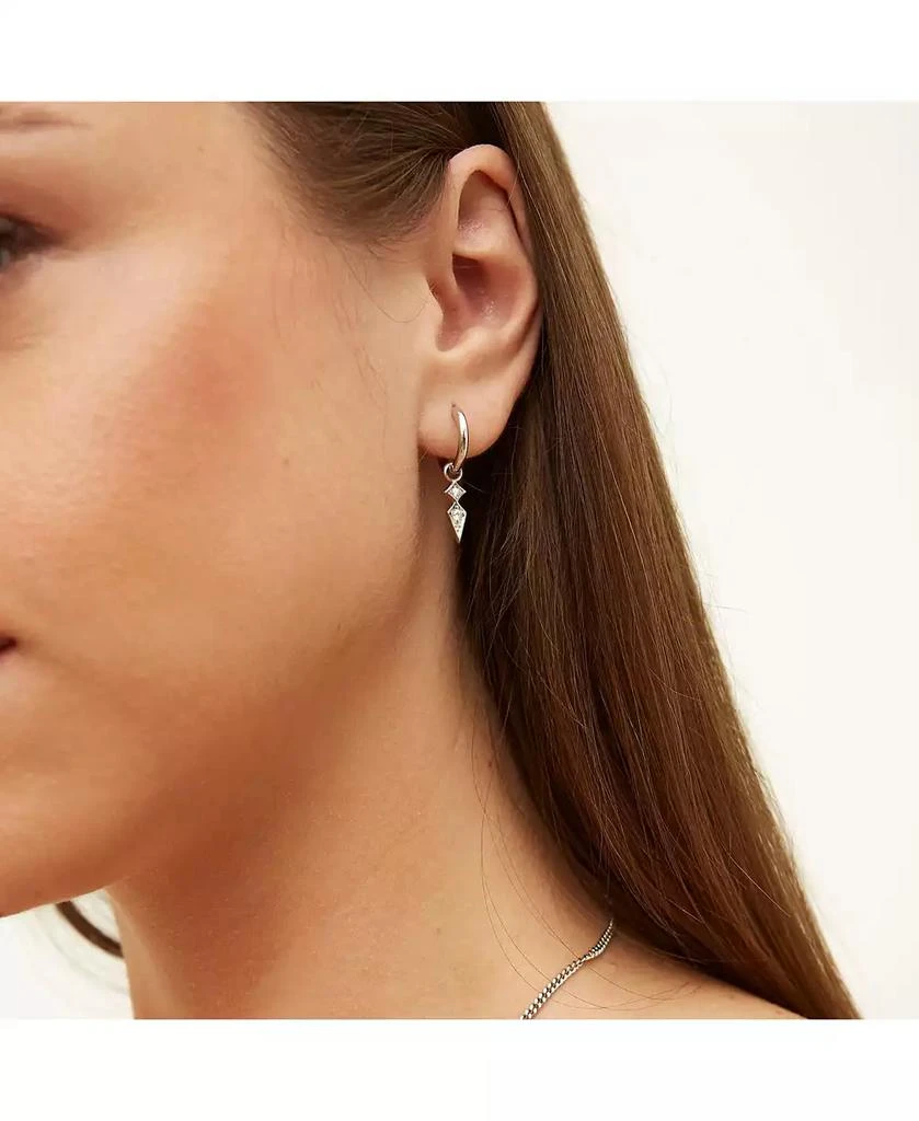 Spero London Sterling Silver Pave Spike Rhombus Drop Earrings 5