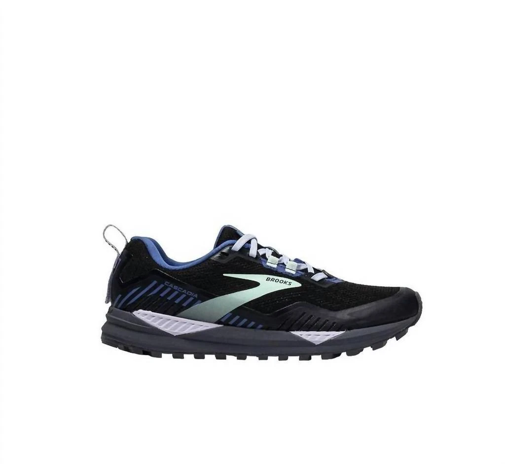 Brooks Women Cascadia 15 Gtx Trail Running Shoes - Medium In Black/marlin/blue 1