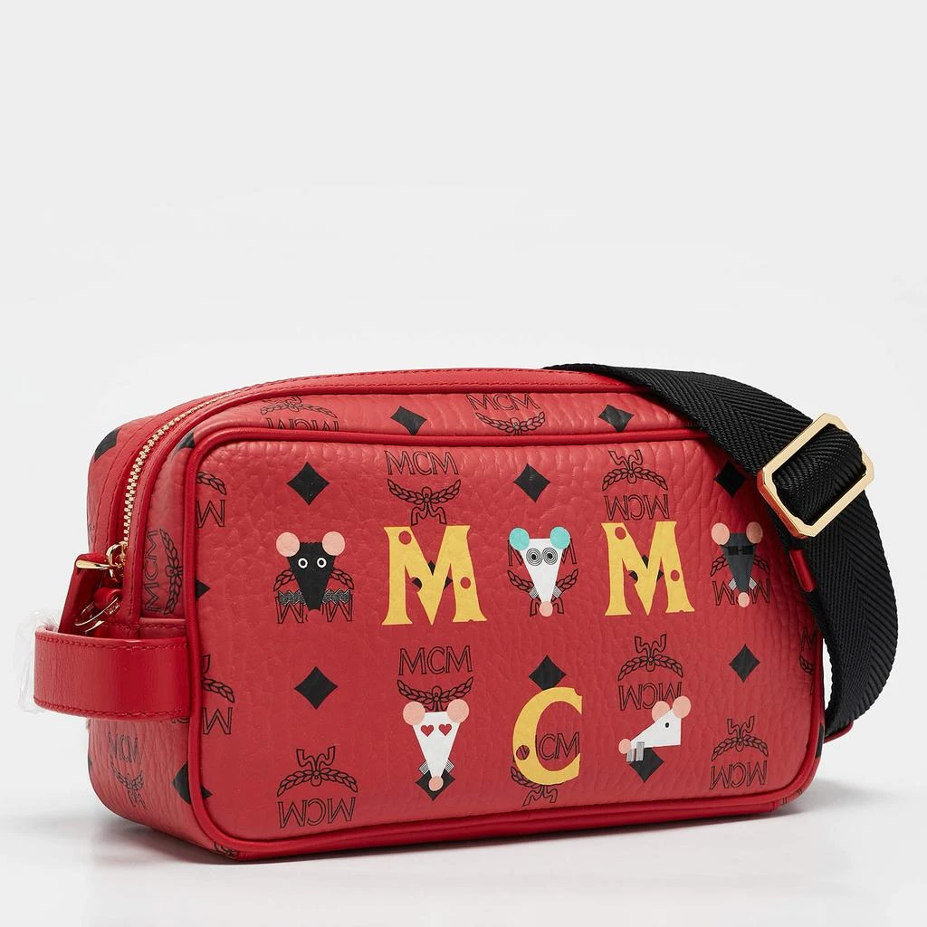 MCM MCM Red Visetos Coated Canvas and Leather 'Year Of The Mouse' Camera Bag 3