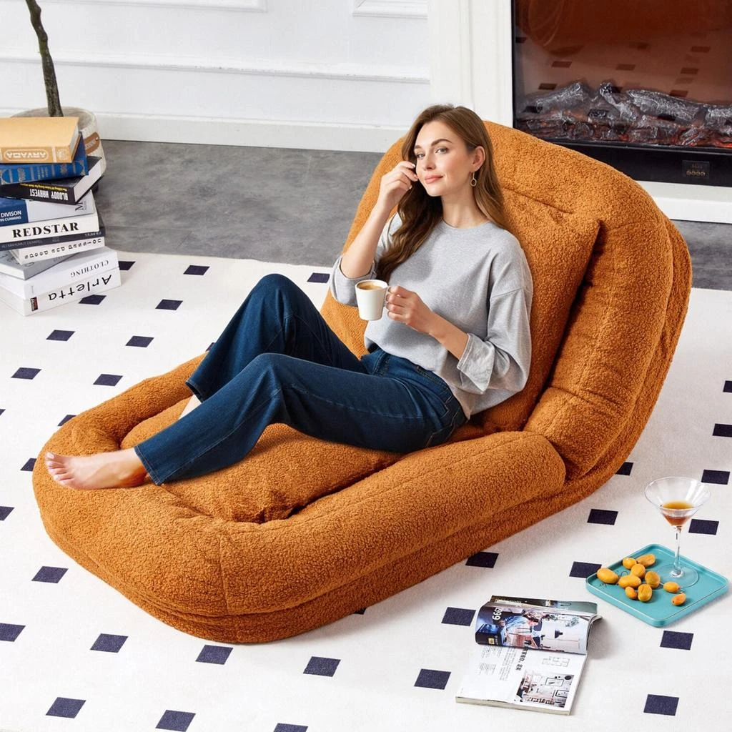 Streamdale Furniture Streamdale Folding Plush Floor Lounge Chair - Adjustable 5