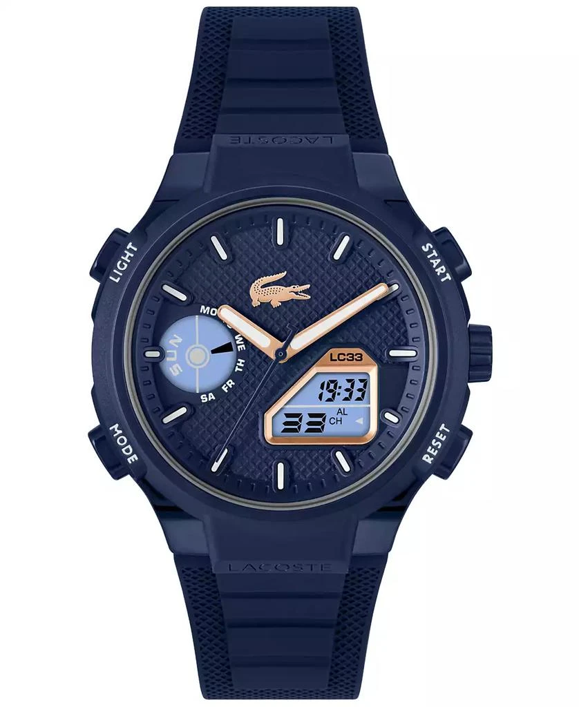 Lacoste Men's LC33 Midnight Navy Silicone Strap Watch, 44.8mm 6